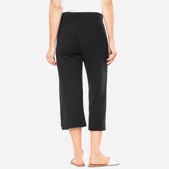 Coolibar Crop Pants Womens Medium Windley Beach Capris Lounge Black Pant UPF 50 - Picture 2 of 10